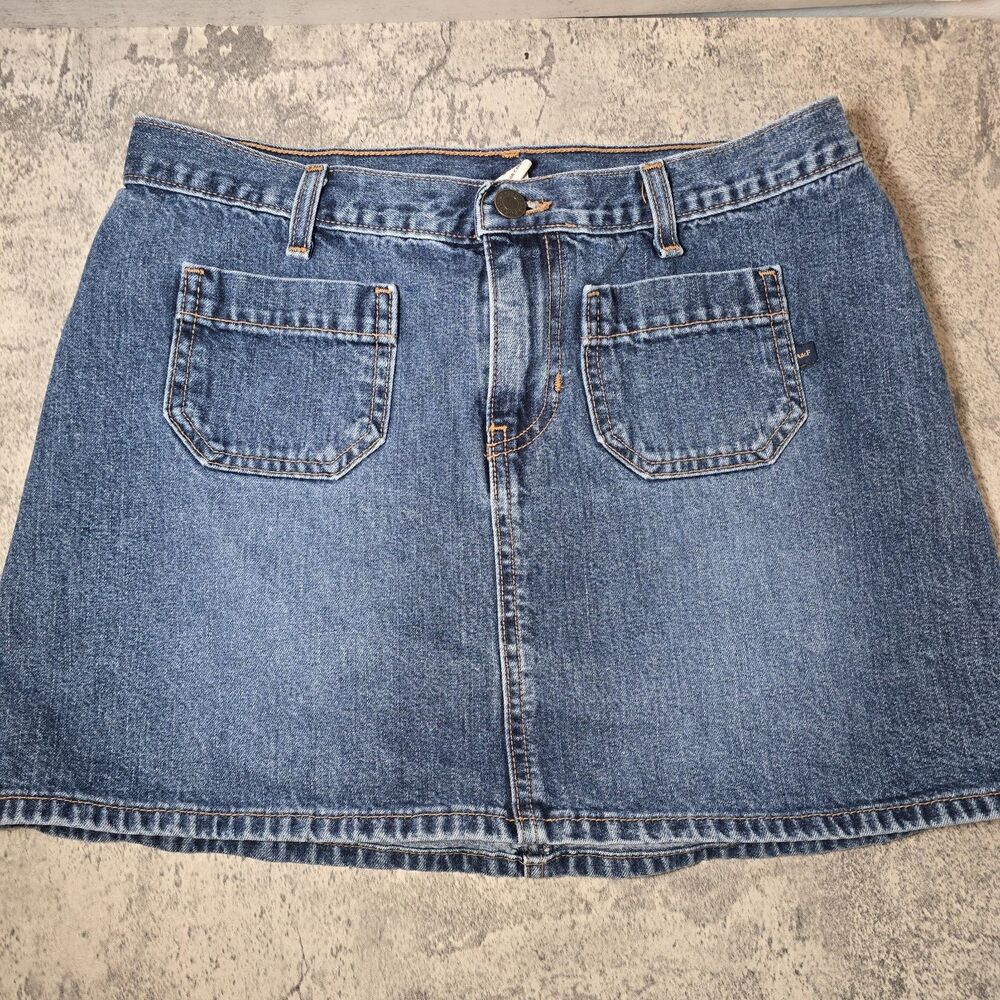 Vtg Abercrombie & Fitch Y2K Denim Jean Skirt Size 6 Blue Indigo USA Preppy